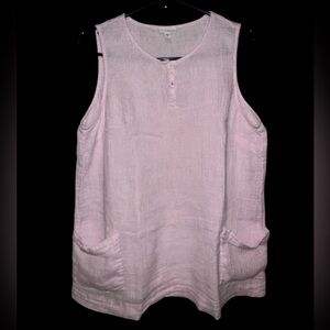 Pure Jill Light Pink Linen Sleeveless Tank Top size XL
